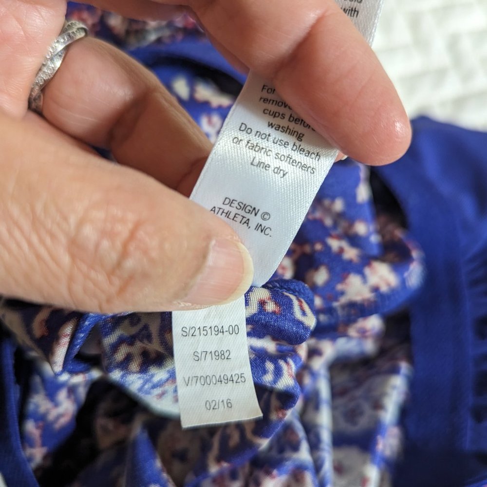 ATHLETA Mini Dress Multicolor Halter Back Strappy Adjustable Stretch Size M - Picture 9 of 9